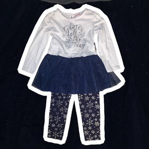 Glitter all the Way sparkle snowflake tutu 4t pjs